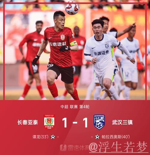 谭龙绝妙破门 长春主场逼平武汉